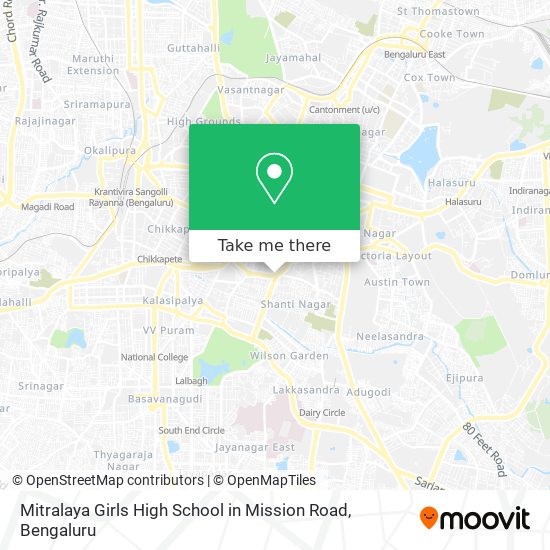 Mitralaya Girls High School in Mission Road map