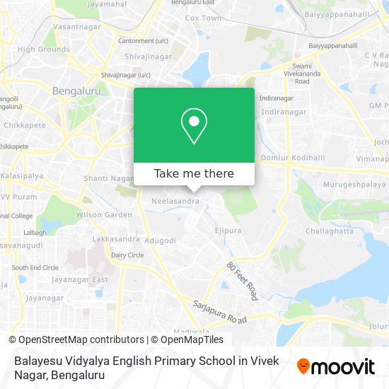 Balayesu Vidyalya English Primary School in Vivek Nagar map