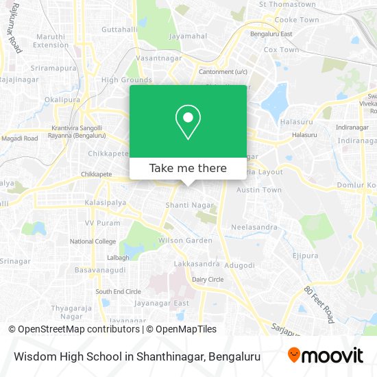 Wisdom High School in Shanthinagar map