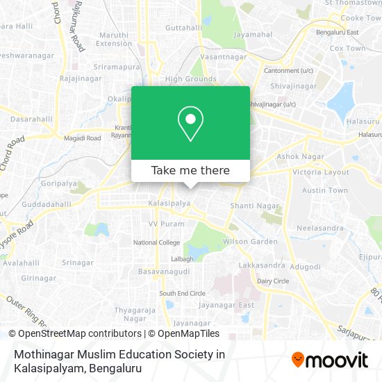 Mothinagar Muslim Education Society in Kalasipalyam map