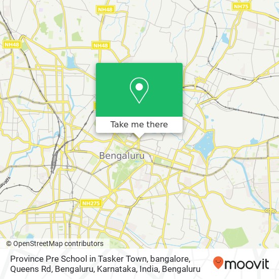 Province Pre School in Tasker Town, bangalore, Queens Rd, Bengaluru, Karnataka, India map