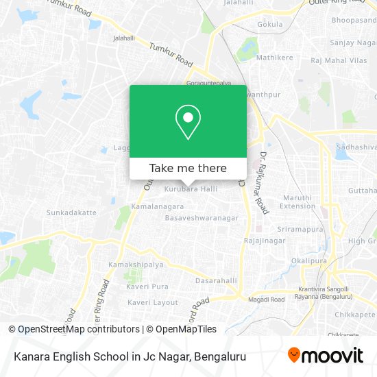 Kanara English School in Jc Nagar map