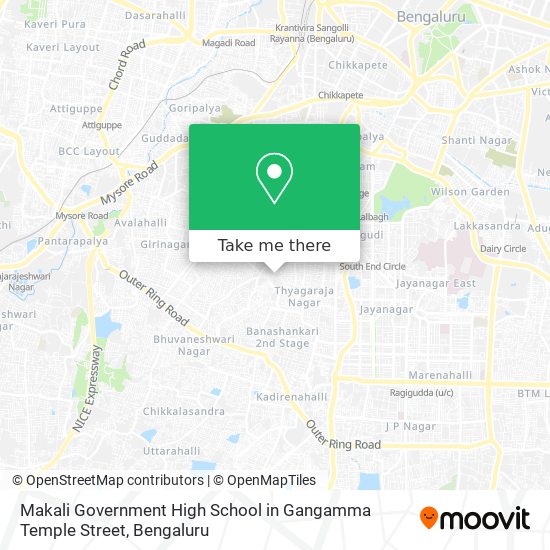 Makali Government High School in Gangamma Temple Street map