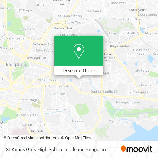 St Annes Girls High School in Ulsoor map