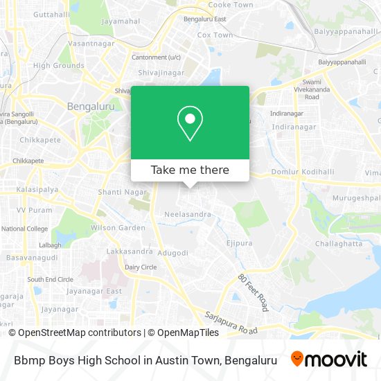 Bbmp Boys High School in Austin Town map
