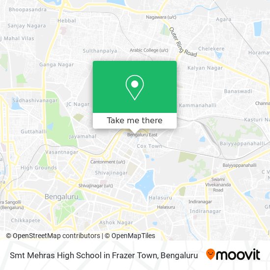 Smt Mehras High School in Frazer Town map