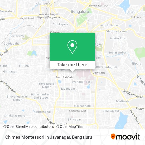Chimes Montessori in Jayanagar map