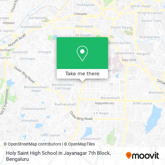 Holy Saint High School in Jayanagar 7th Block map