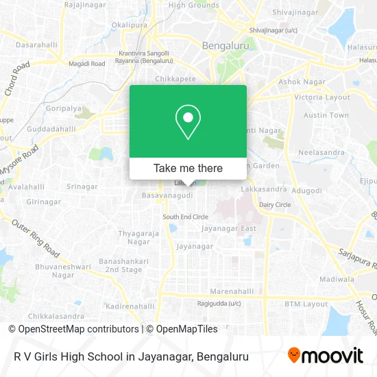 R V Girls High School in Jayanagar map