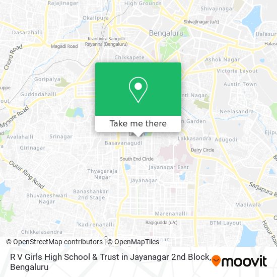 R V Girls High School & Trust in Jayanagar 2nd Block map