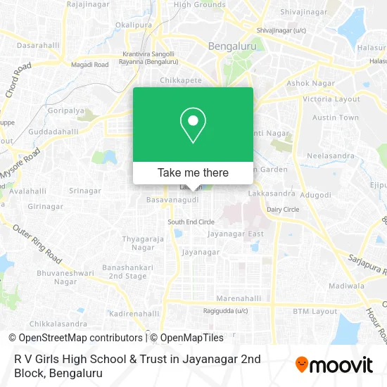 R V Girls High School & Trust in Jayanagar 2nd Block map