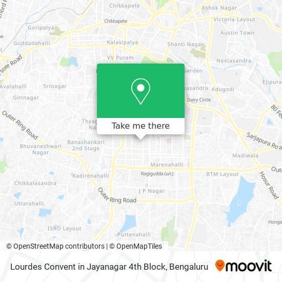 Lourdes Convent in Jayanagar 4th Block map