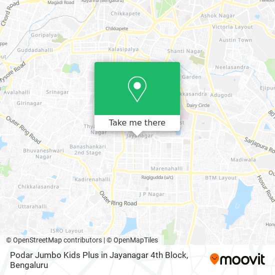 Podar Jumbo Kids Plus in Jayanagar 4th Block map