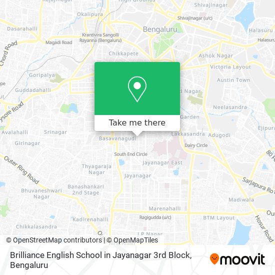Brilliance English School in Jayanagar 3rd Block map