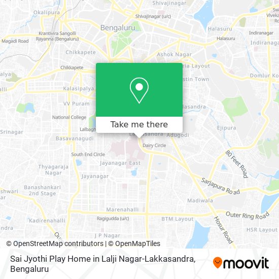 Sai Jyothi Play Home in Lalji Nagar-Lakkasandra map