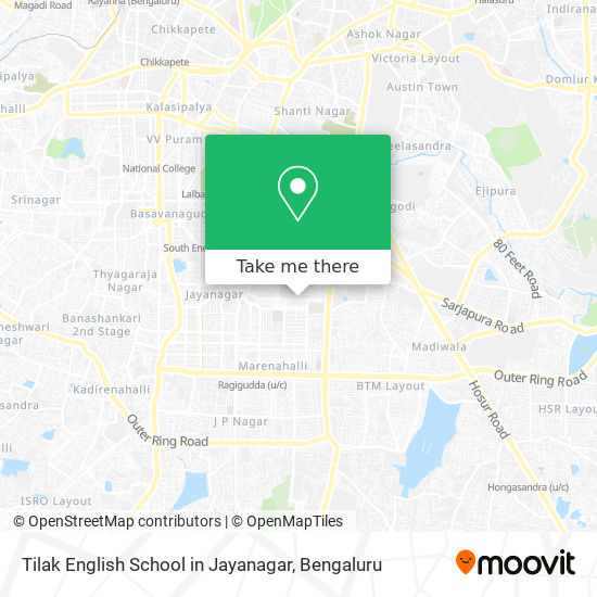 Tilak English School in Jayanagar map