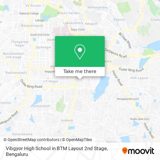Vibgyor High School in BTM Layout 2nd Stage map