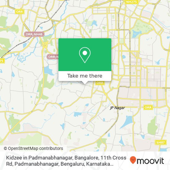 Kidzee in Padmanabhanagar, Bangalore, 11th Cross Rd, Padmanabhanagar, Bengaluru, Karnataka 560070, map