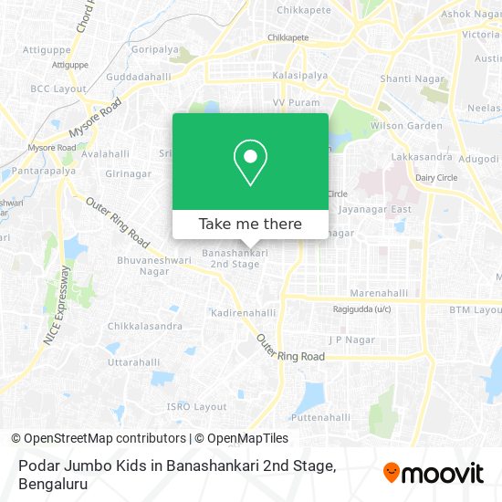 Podar Jumbo Kids in Banashankari 2nd Stage map