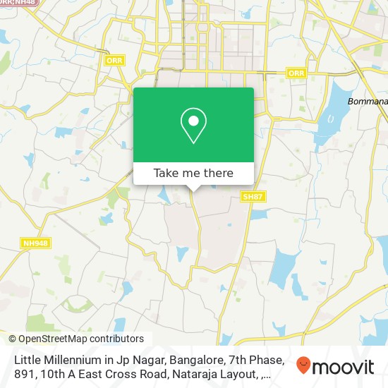 Little Millennium in Jp Nagar, Bangalore, 7th Phase, 891, 10th A East Cross Road, Nataraja Layout, map