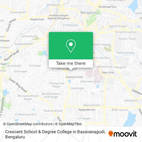 Crescent School & Degree College in Basavanagudi map