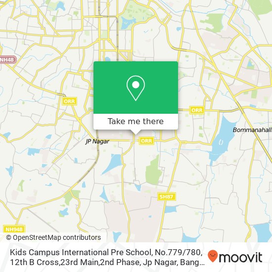 Kids Campus International Pre School, No.779 / 780, 12th B Cross,23rd Main,2nd Phase, Jp Nagar, Banga map