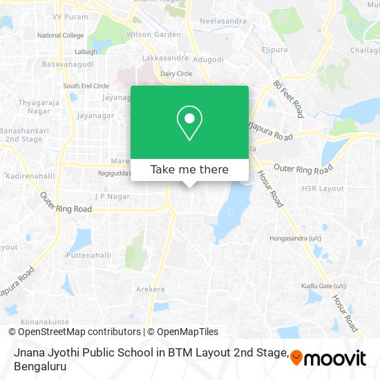 Jnana Jyothi Public School in BTM Layout 2nd Stage map