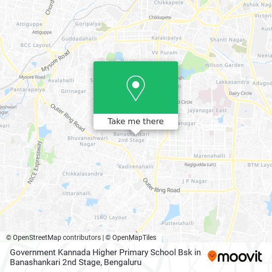 Government Kannada Higher Primary School Bsk in Banashankari 2nd Stage map