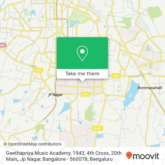 Geethapriya Music Academy, 1943, 4th Cross, 20th Main,, Jp Nagar, Bangalore - 560078 map