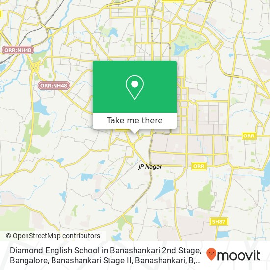 Diamond English School in Banashankari 2nd Stage, Bangalore, Banashankari Stage II, Banashankari, B map