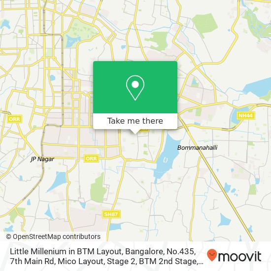 Little Millenium in BTM Layout, Bangalore, No.435, 7th Main Rd, Mico Layout, Stage 2, BTM 2nd Stage map