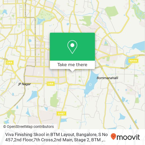 Viva Finishing Skool in BTM Layout, Bangalore, S No 457,2nd Floor,7th Cross,2nd Main, Stage 2, BTM map