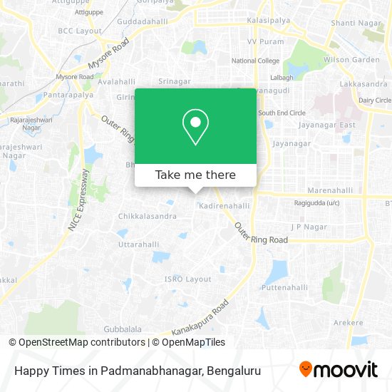 Happy Times in Padmanabhanagar map