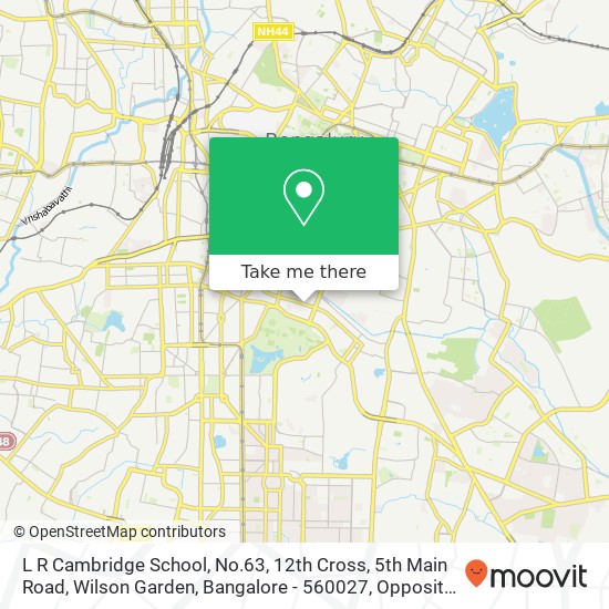 L R Cambridge School, No.63, 12th Cross, 5th Main Road, Wilson Garden, Bangalore - 560027, Opposite map