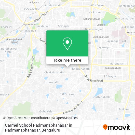 Carmel School Padmanabhanagar in Padmanabhanagar map