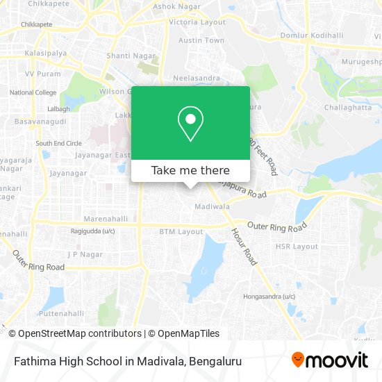 Fathima High School in Madivala map