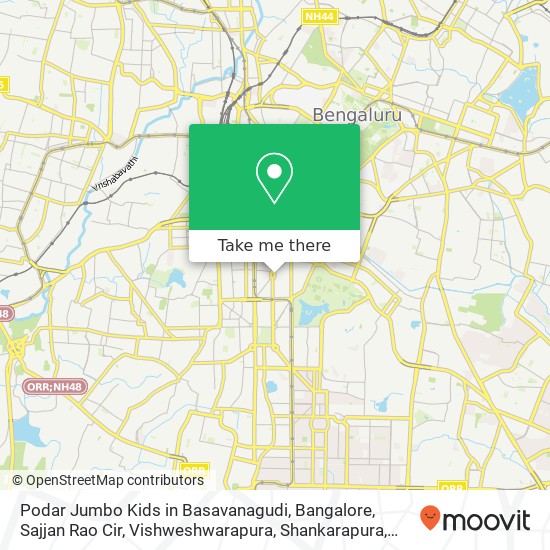 Podar Jumbo Kids in Basavanagudi, Bangalore, Sajjan Rao Cir, Vishweshwarapura, Shankarapura, Bengal map