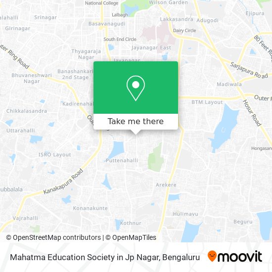 Mahatma Education Society in Jp Nagar map