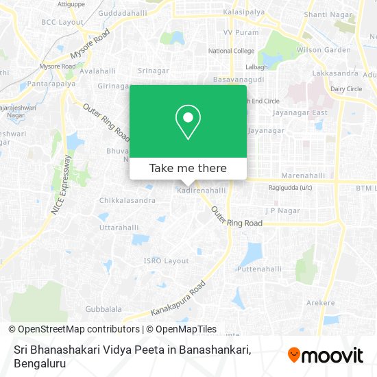 Sri Bhanashakari Vidya Peeta in Banashankari map