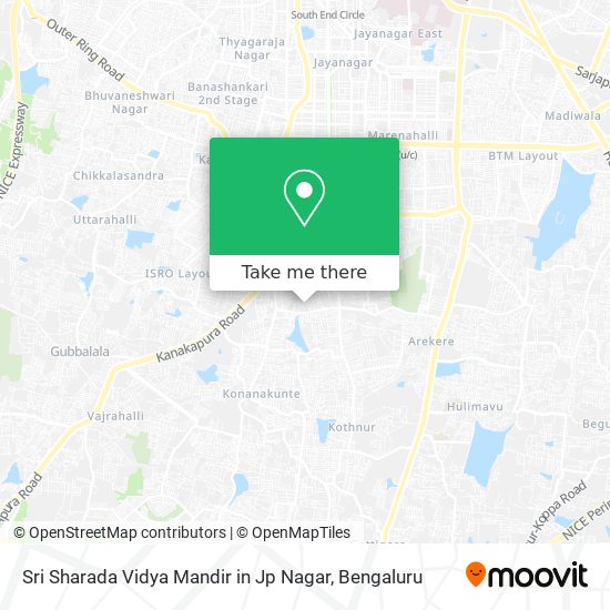 Sri Sharada Vidya Mandir in Jp Nagar map