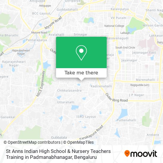 St Anns Indian High School & Nursery Teachers Training in Padmanabhanagar map