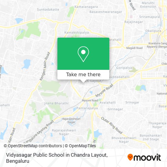 Vidyasagar Public School in Chandra Layout map