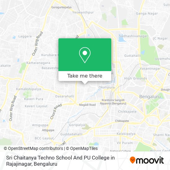 Sri Chaitanya Techno School And PU College in Rajajinagar map