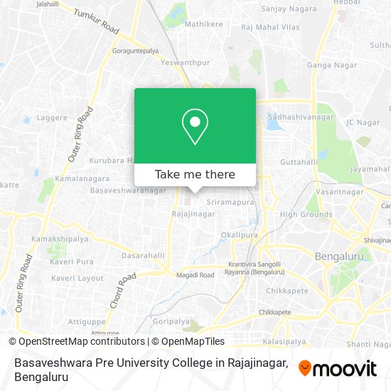 Basaveshwara Pre University College in Rajajinagar map