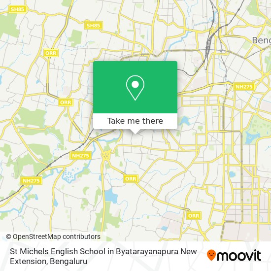 St Michels English School in Byatarayanapura New Extension map
