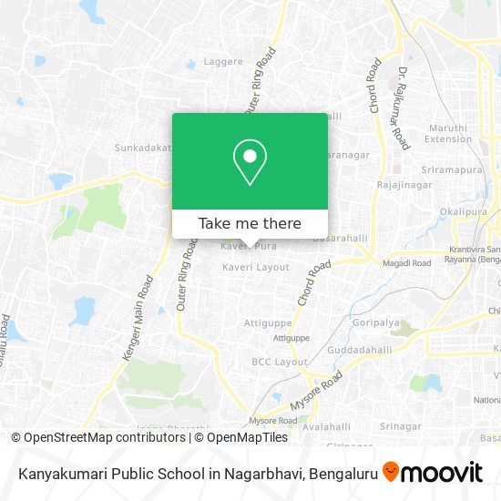 Kanyakumari Public School in Nagarbhavi map