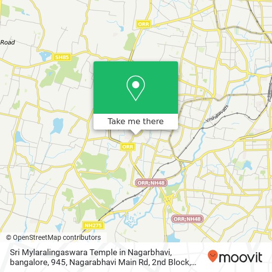 Sri Mylaralingaswara Temple in Nagarbhavi, bangalore, 945, Nagarabhavi Main Rd, 2nd Block, Byravesh map