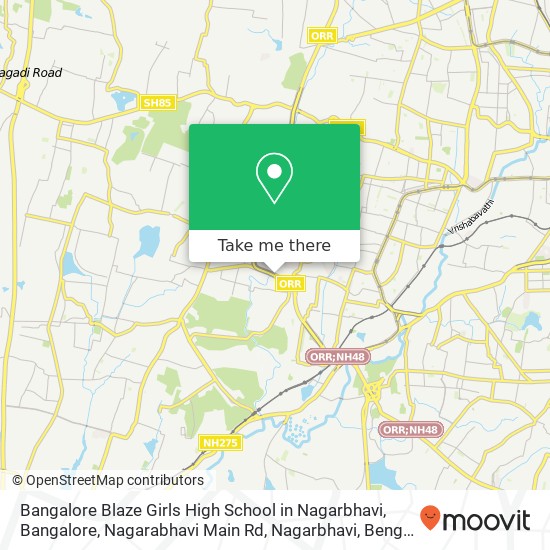 Bangalore Blaze Girls High School in Nagarbhavi, Bangalore, Nagarabhavi Main Rd, Nagarbhavi, Bengal map