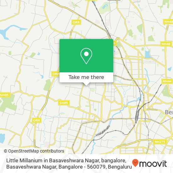 Little Millanium in Basaveshwara Nagar, bangalore, Basaveshwara Nagar, Bangalore - 560079 map