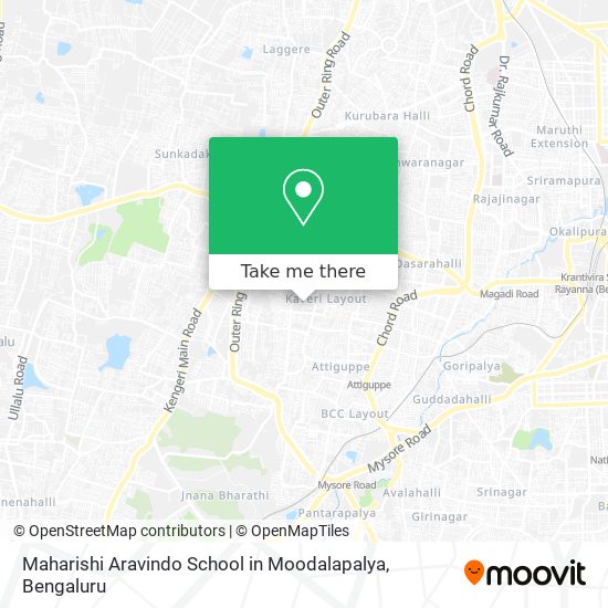 Maharishi Aravindo School in Moodalapalya map
